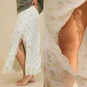 Aerie Satin Midi Skirt